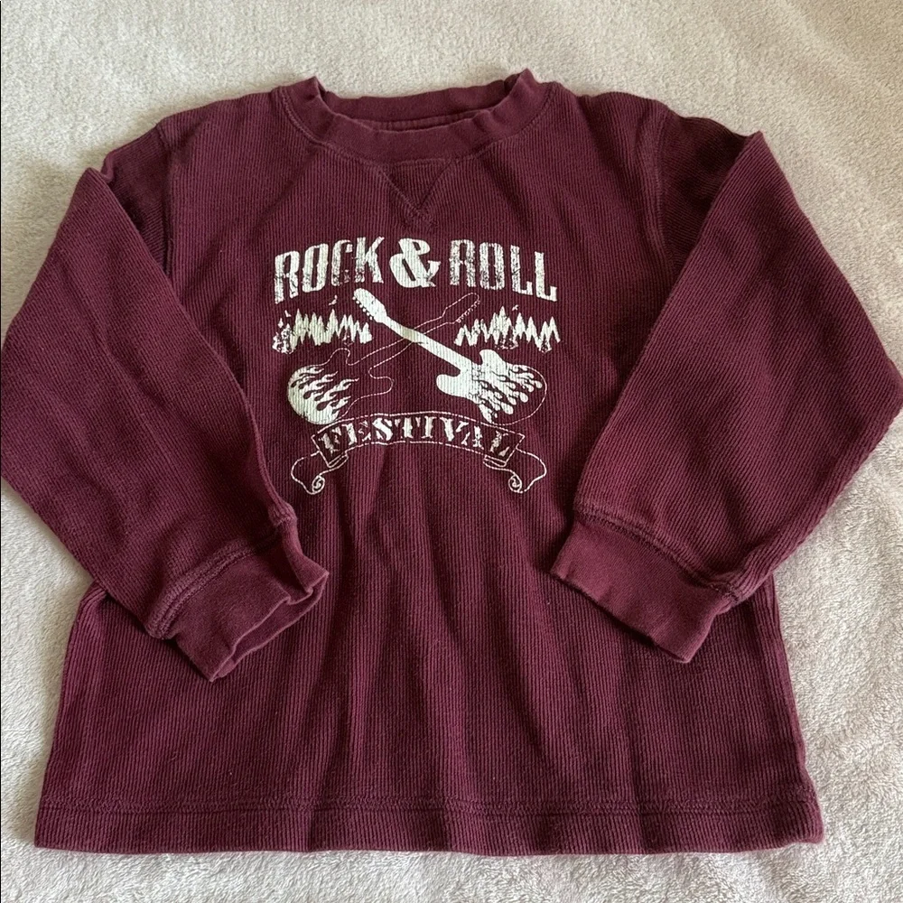 Gymboree Burgundy Rock & Roll Long Sleeve Tee